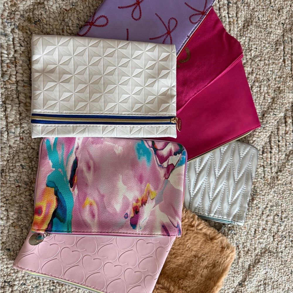 ipsy Pink & White Assorted Cosmetic Pouch Set